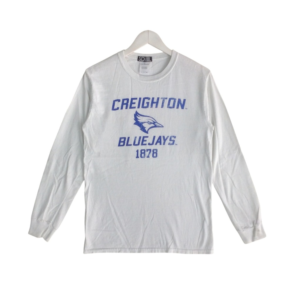 SDI Creighton Bluejays Long Sleeve Graphic T-Shirt White Mens Small NCAA Cotton